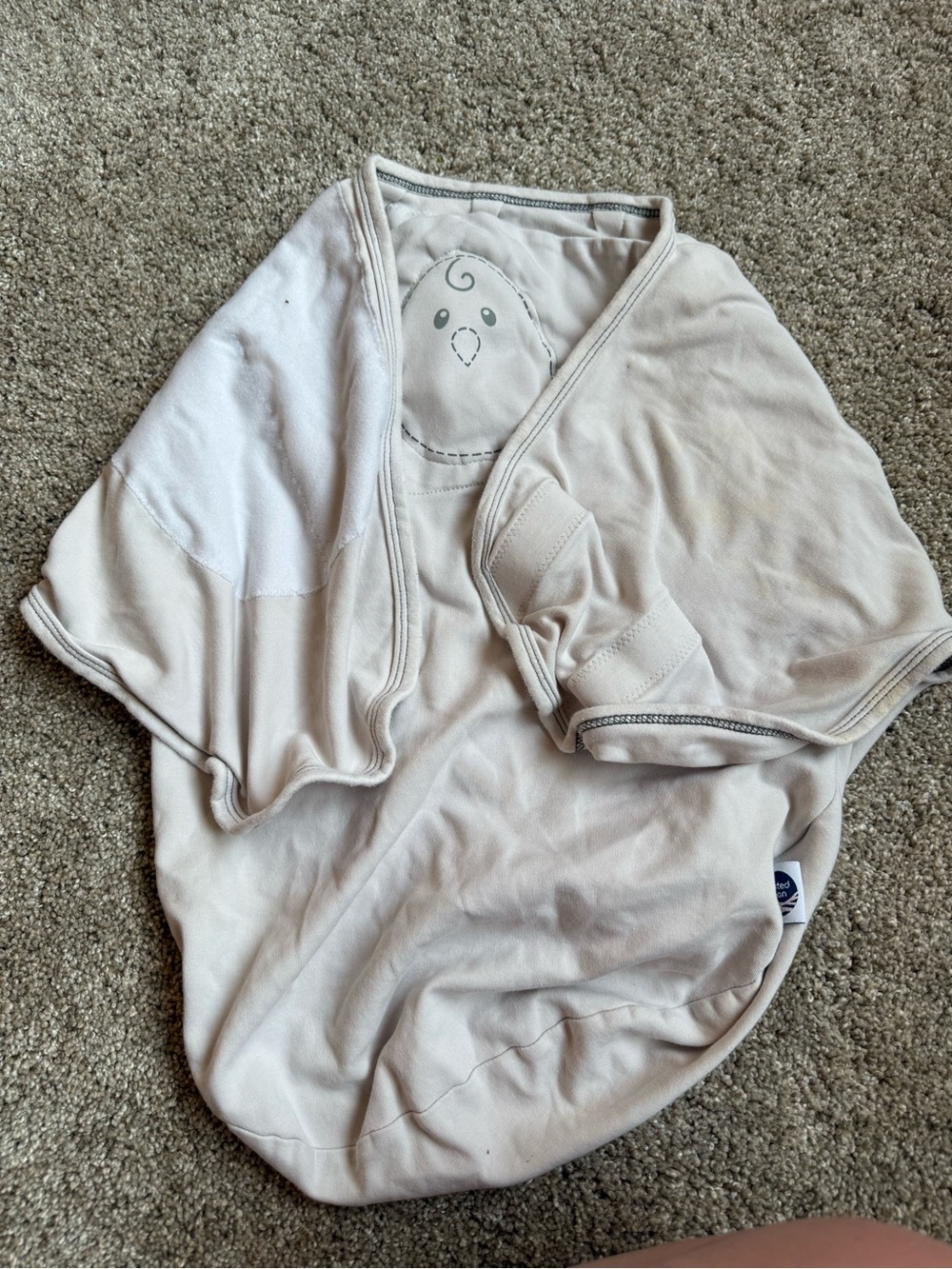Nested Bean Beige Swaddle Sleep Sack with Bird Detail